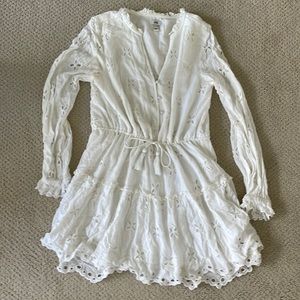 River Island white eyelet mini dress - women’s US size 4